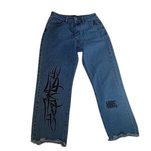 Current Mood Grunge Jeans S Women's Denim Jeans Loveless Embroidered